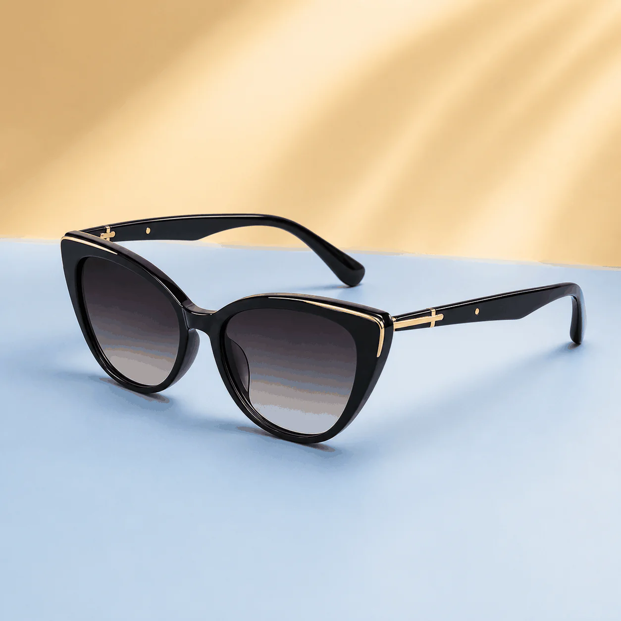 Avenue Cat Eye Sunglasses - Black Gold