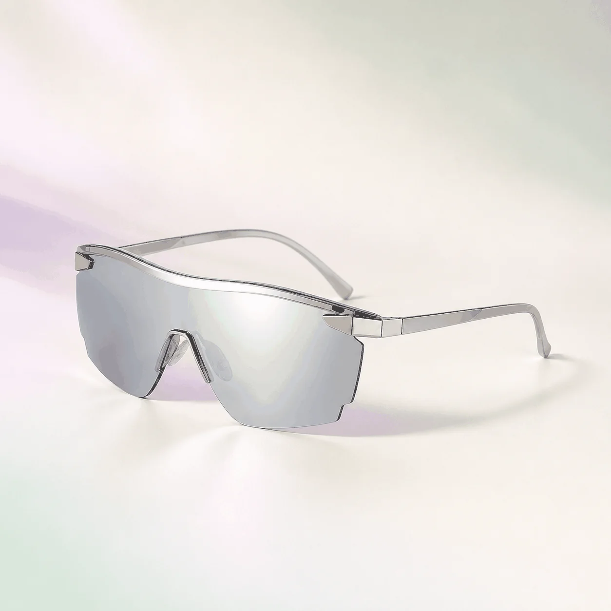 Chrome Rush Shield Sunglasses - Silver material detail