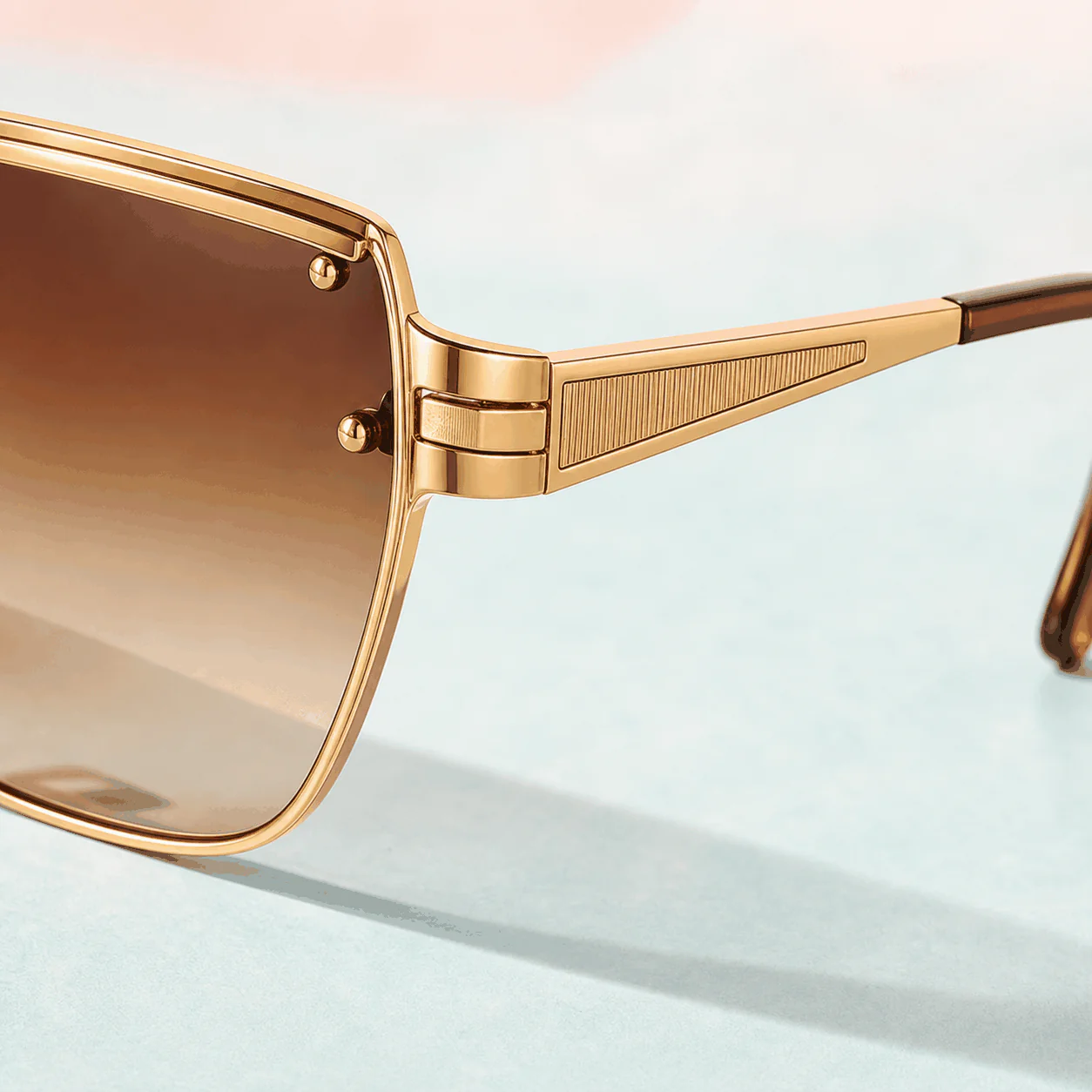 Crown Shield Sunglasses - Gold lifestyle view