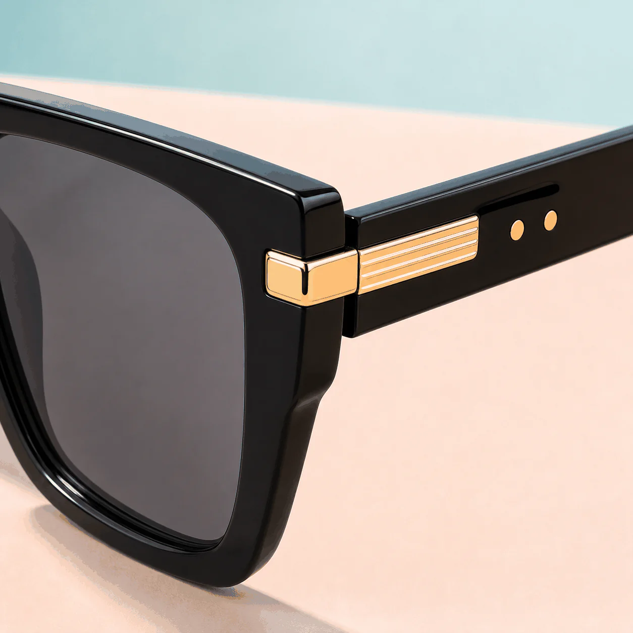 Luxe Square Sunglasses - Black Gold lifestyle view