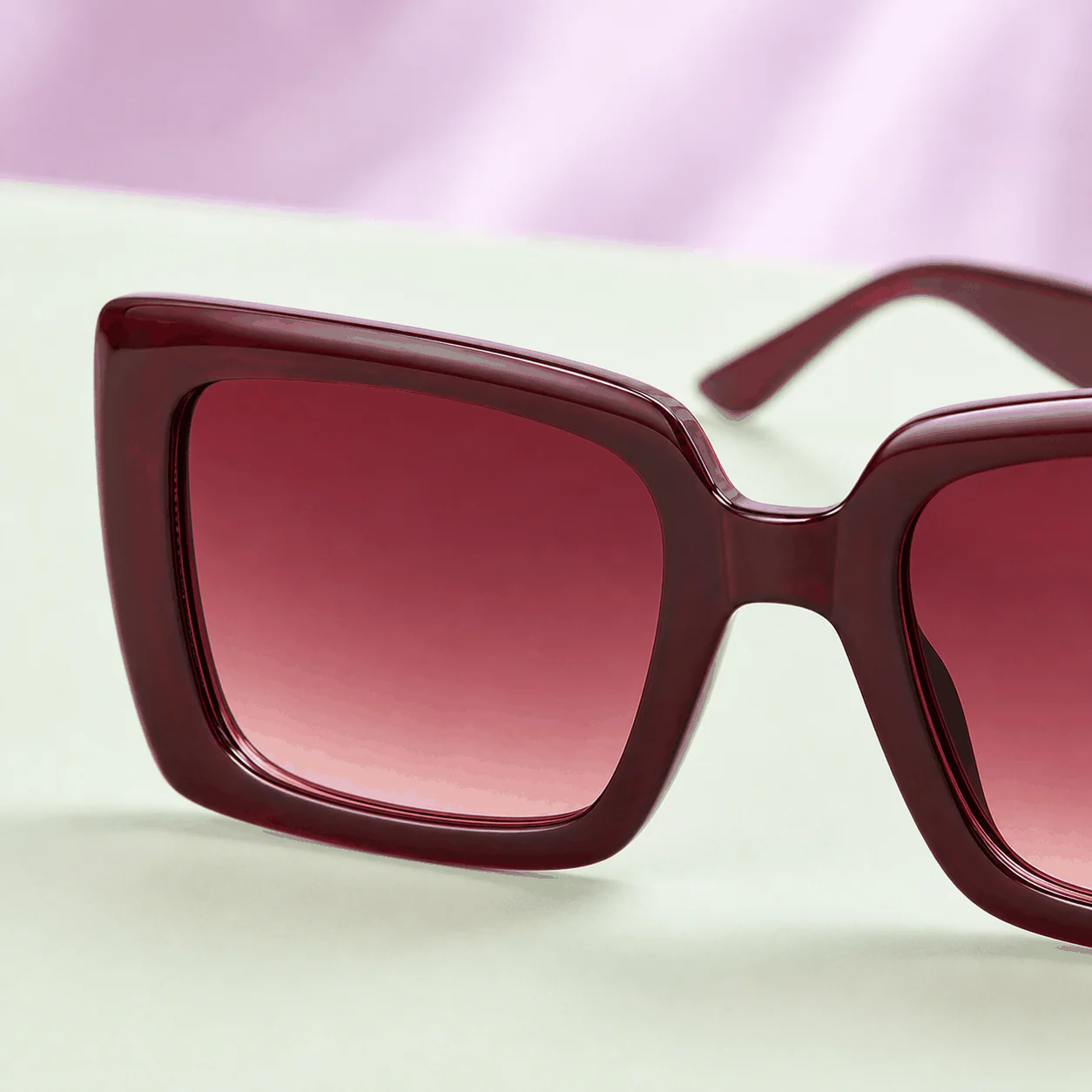 Nightcap Square Sunglasses - Wine construction view