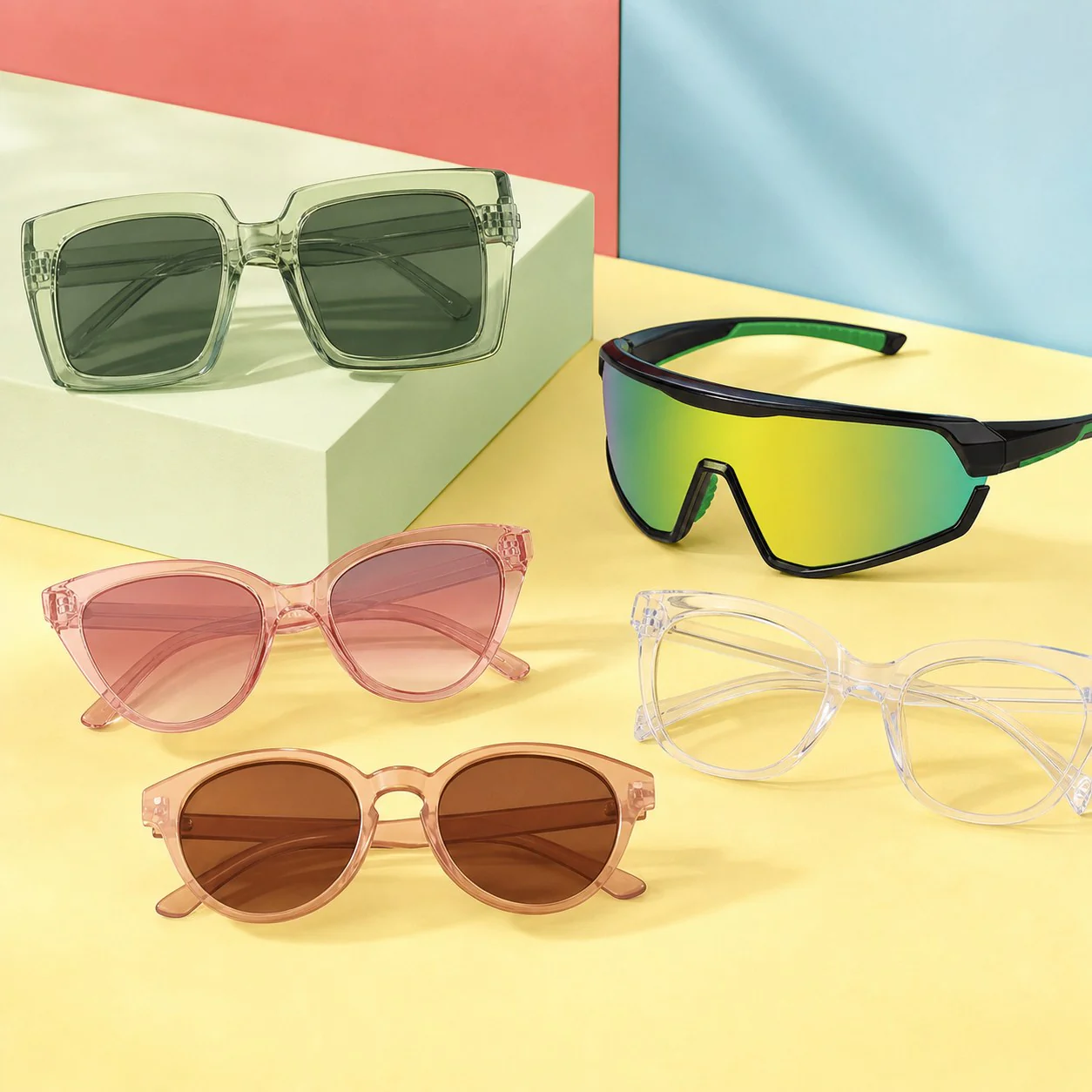 Top Sunnies frame rotation featuring current sunglasses shapes