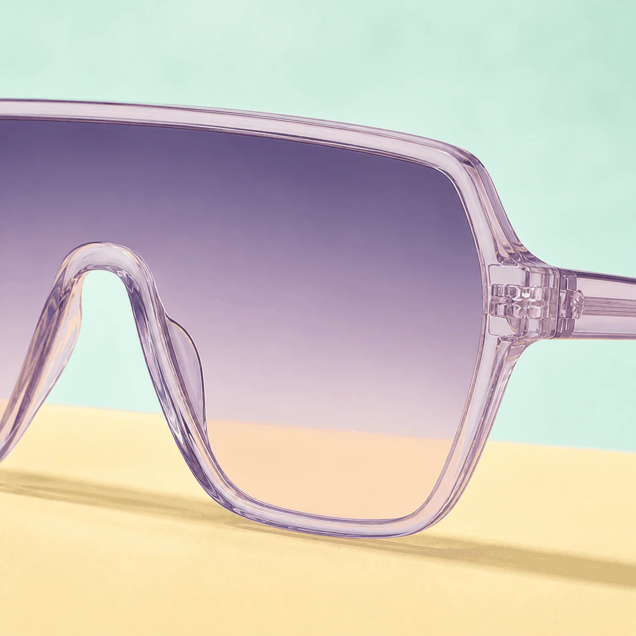 Prism Shield Sunglasses - Lilac Smoke construction view