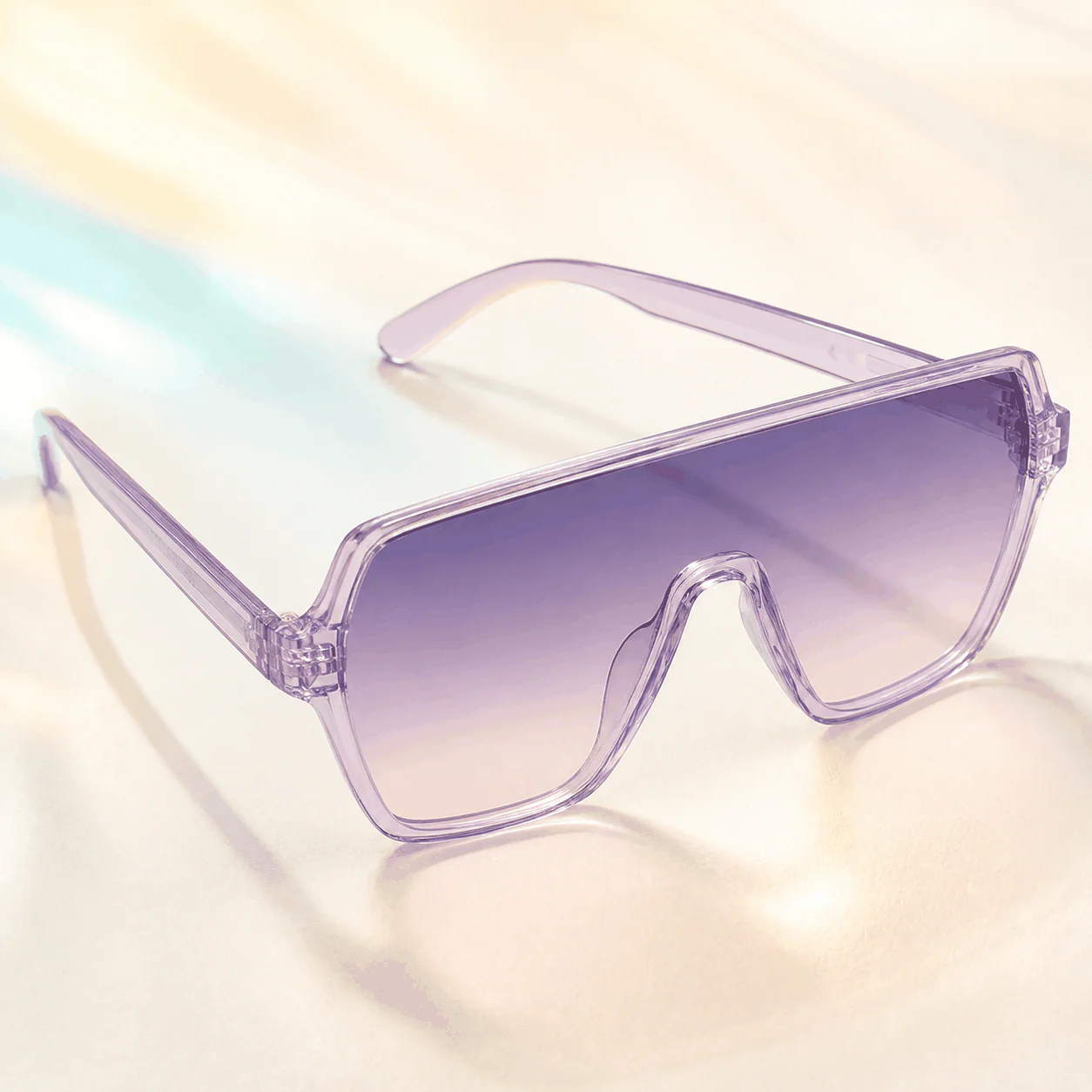 Prism Shield Sunglasses - Lilac Smoke material detail