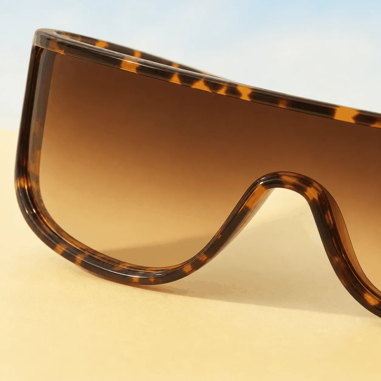 Solaris Shield Sunglasses - Tortoise construction view