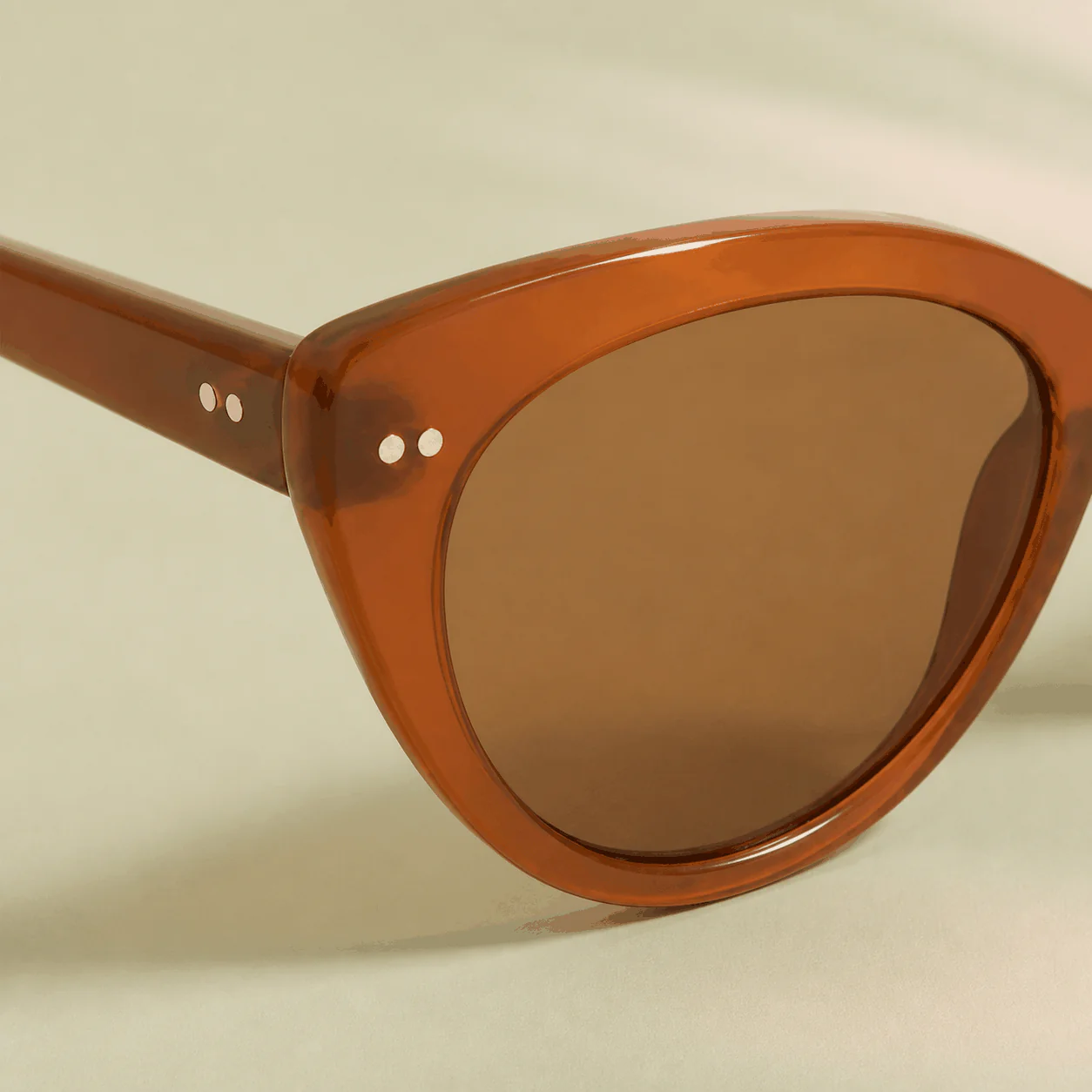 Solstice Cat Eye Sunglasses - Caramel construction view