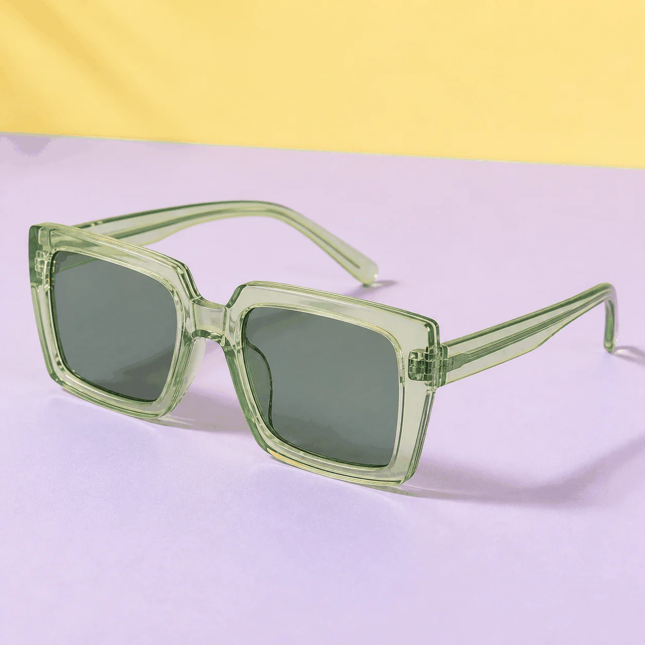 Studio Square Sunglasses - Clear Green material detail