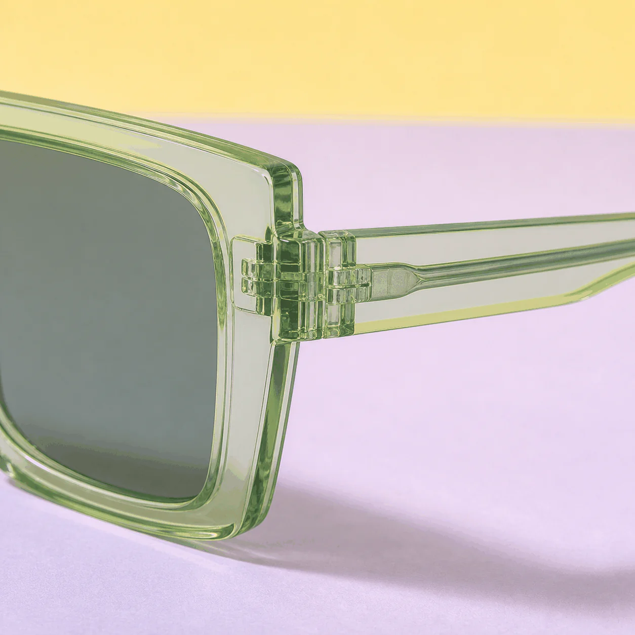 Studio Square Sunglasses - Clear Green lifestyle view