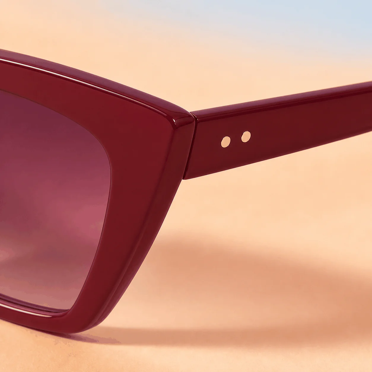 Velvet Cat Eye Sunglasses - Wine lifestyle view