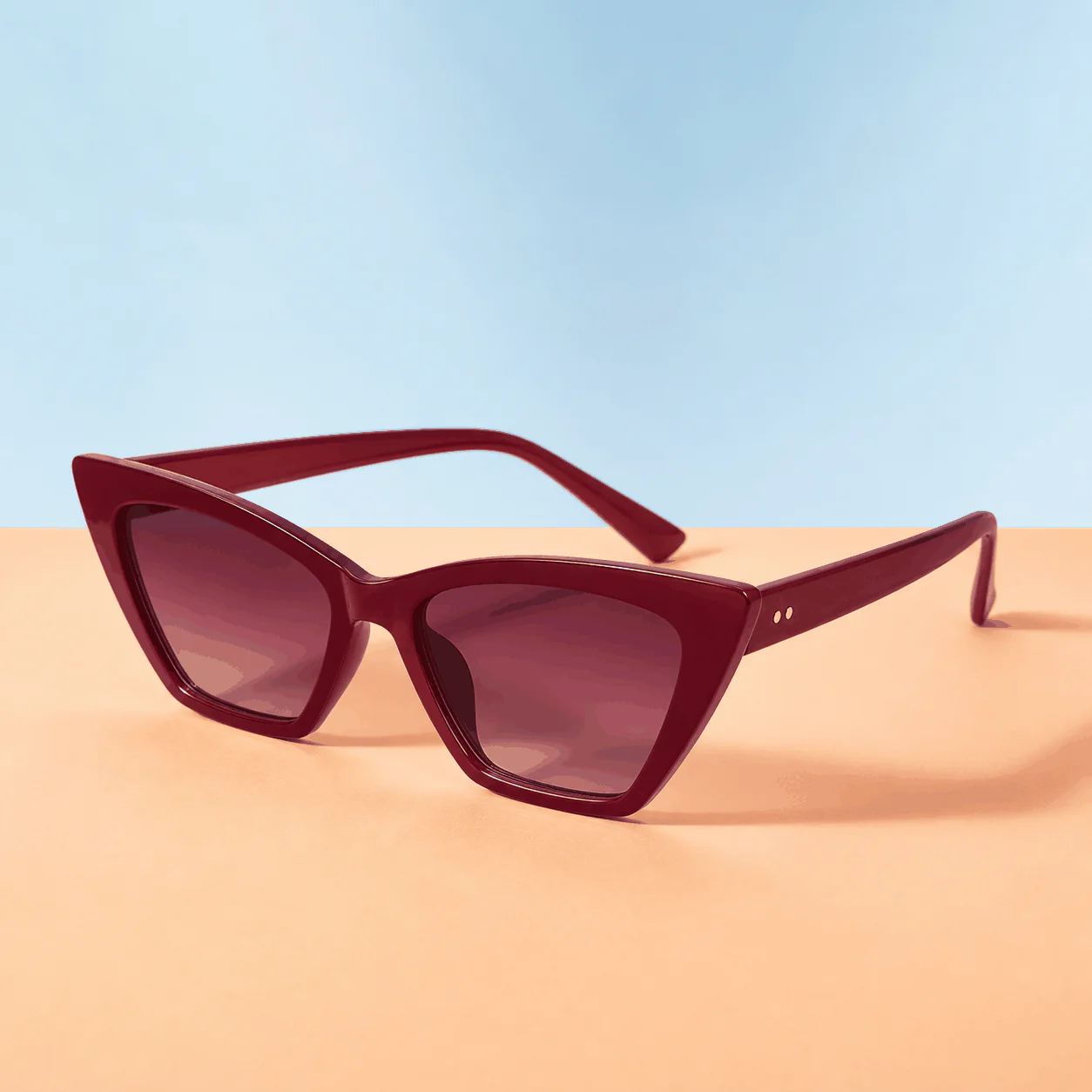 Velvet Cat Eye Sunglasses - Wine
